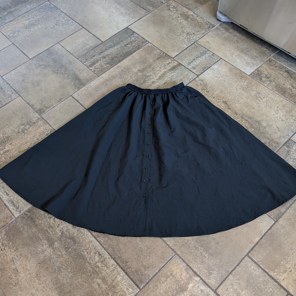 Peruzza Sports Wear Button Detail Elastic Waistband Flowy Midi Skirt Size 18